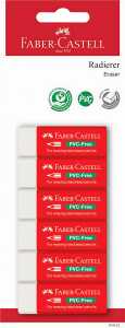 Faber Castell Radierer PVC-frei 7095-20 60x22x11 weiß 6er BK