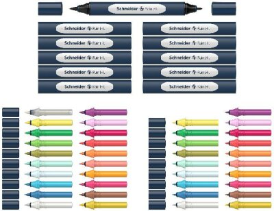 Schneider Twinmarker Paint-It 040 brush+round Set V1 52 Teile sortiert