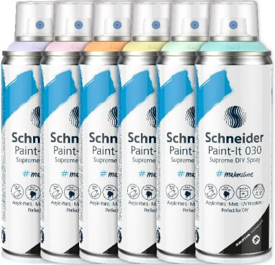 Schneider Supreme DIY Spray Paint-It 030 sor. Warenpaket 6 Stück Pastel Set