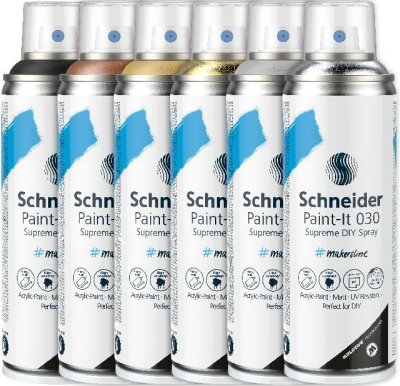 Schneider Supreme DIY Spray Paint-It 030 sor. Warenpaket 6 Stück Metallic Set