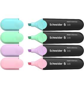 Schneider Textmarker Job Aktion 3+1 Karton-Etui 4 Stück pastell