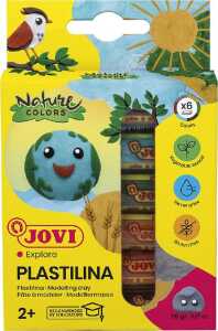 JOVI PLASTILINA Knetmasse 6er Schachtel, Naturfarben