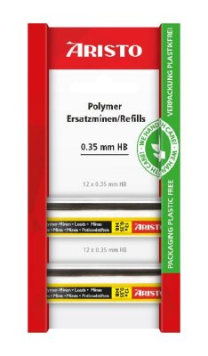 Aristo Feinminen Polymer 0.35 HB,2x12er Minendose,Ecoblister