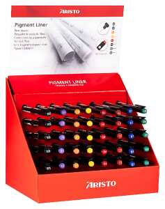 Aristo Pigmentliner Display für TZ Bedarf je 5 x 0,05/01/02/03/04/05/07/08 mm