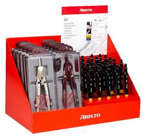 Profi Schnellverstellzirkel +D1 Pen Display 12xZirkel, 30xD1-Pen sort.