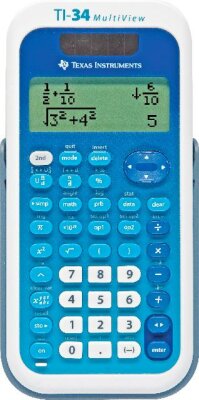 Texas Instruments Schulrechner TI-34 MultiView blau-weiß, vierzeilig