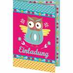 Nestler Einladungskarte 17 x 12 cm Adelheid Eule