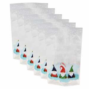 Zellglasbeutel Weihnachten Wichtel 6er, 14,5x23,5cm