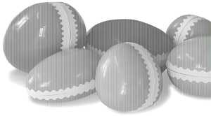 Nestler Papp-Osterei 12 cm einfarbig Borte: weiß o. Farbwahl