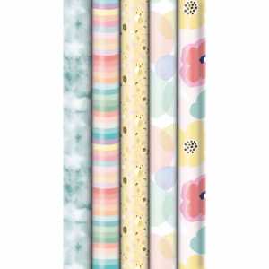Geschenkpapier 70cmx2m Premium New Pastels, sortiert 5 Motive
