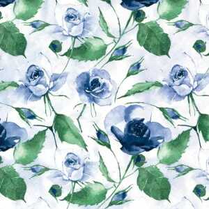 Serviette 24x24cm Powdery Roses blue, 3-lagig, 20 Stück, ti-flair
