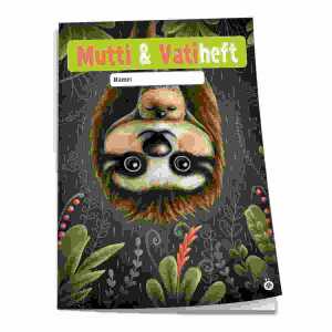 Mutti- & Vatiheft A6 Faultier, 48 linierte Seiten