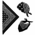 Kopftuch Bandana 55x55cm schwarz, 100% Baumwolle