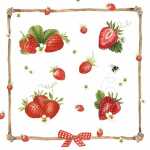 Serviette 33x33cm Strawberry& Bumblebee, 3-lagig, 20...