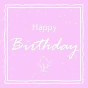 Serviette 33x33cm Happy Birthday Muffin rosé, 3-lagig, 20 Stück,