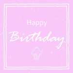 Serviette 33x33cm Happy Birthday Muffin rosé,...