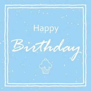 Serviette 33x33cm Happy Birthday Muffin blue, 3-lagig, 20 Stück,