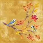Serviette 33x33cm Oiseaux sur Branche de, 3-lagig, 20...