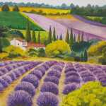 Serviette 33x33cm Scenic Lavender Farm, 3-lagig, 20...