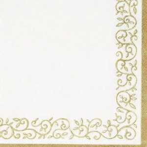 Serviette 33x33cm Romantic Border Gold, 3-lagig, 20 Stück, ti-flair