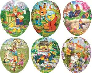 Nestler Papp-Osterei 9 cm Bilder Borte: weiß o. Motivwahl