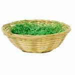 Bambuskorb mit Ostergras natur, 20x8cm, mit Ostergras