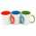 Kaffeetasse 250ml farbiger Griff sortiert, 3 verschiedene Farben