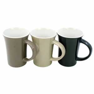 Kaffeetasse 300ml konisch Form sortiert, 3 verschiedene Farben