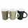 Kaffeetasse 300ml konisch Form sortiert, 3 verschiedene Farben