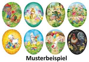 Nestler Papp-Osterei 12 cm Bilder Borte: weiß o. Motivwahl