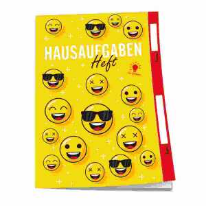 Hausaufgabenheft A5 für Schlaue HAPPY 96 Seiten, 1 Woche auf 2 Seiten