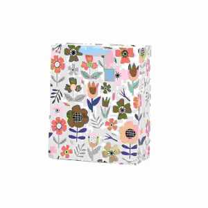 Geschenktasche Flowermix gold 260x320x125mm, Größe 260 x 320 x 125 mm