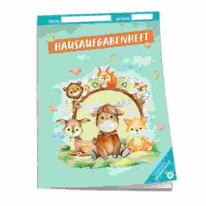 Hausaufgabenheft A5 Waldfreunde, 96 S, pro Tag 1 Farbe, mit Umschlag
