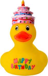 OOTB Gelbe Quietsche-Ente Happy Birthday ca. 10 cm