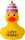 OOTB Gelbe Quietsche-Ente Happy Birthday ca. 10 cm