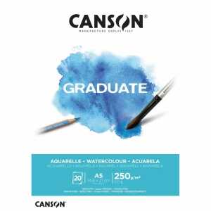 Aquarellblock A5 250g 20 Blatt, Canson Graduate Aquarelle