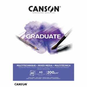 Zeichenblock Canson A5 Mixed Media 200g 20 Blatt, Studienblock