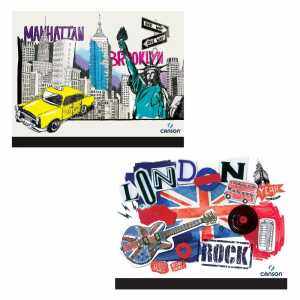 Zeichenmappe Canson 26x33cm 2fach sortiert, Karton, mit Gummizug