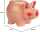 OOTB Spardose mit Schloss Schwein