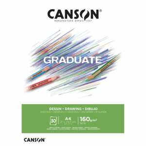 Zeichenblock Canson A4 160g 30 Blatt, Studienblock Canson Graduate,