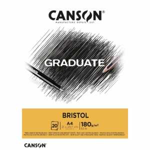 Zeichblock Canson A4 Bristol 180g 20 Blatt, Studienblock Graduate,