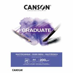 Zeichenblock Canson A4 Mix Media 200g 20 Blatt, Studienblock Graduate