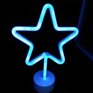 LED Neon-Licht Stern Weiß, Höhe ca. 30cm, ohne Batterien // 3x AA