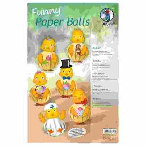 Funny Paper Balls Küken, Materialien für 12 Paper Balls Ø 7cm, Ursus