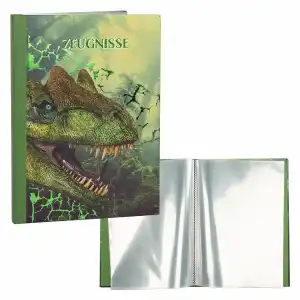 Zeugnismappe A4 12 Hüllen Dino FSC-Mix, für Dokumente im A4