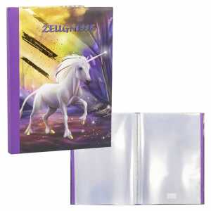 Zeugnismappe A4 12 Hüllen Einhorn FSC-Mix, für Dokumente im A4