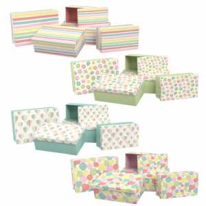 Geschenkboxen-Set Pastel Colors 5er sortiert rechteckig 4 Ausführungen
