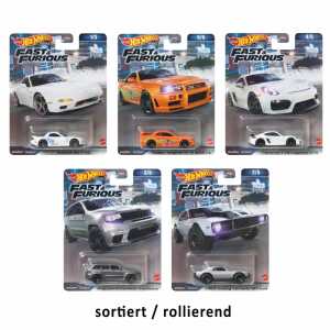 Hot Wheels Premium Fast&Furious sortiert, 5fach sortiert,