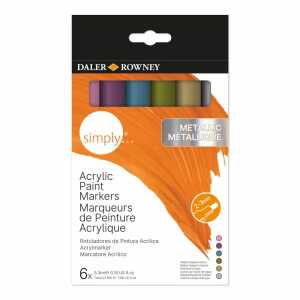 Acryl-Marker simply Metallic 6er, 6 Farben, DALER ROWNEY