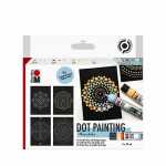 Dot Pen Set Mandala 4x25 ml, Hellblau 090, Orange 013,...